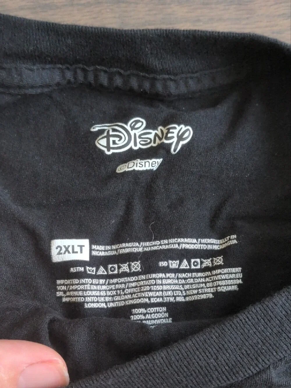Disney Black Logo Tag Tee with White Print